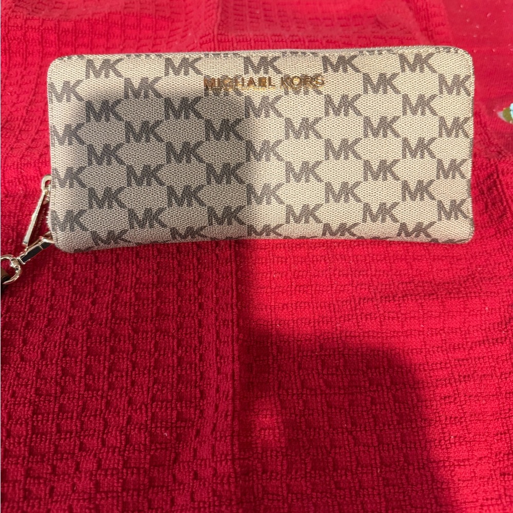 Michael Kors large tan and Brown Wallet
